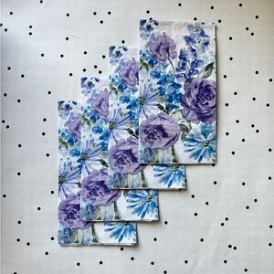 💜 Decoupage 💜 
Set of 4 napkins 
DIY Floral flowers rose pink white